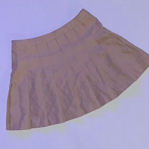Khaki Pleated Mini Skirt